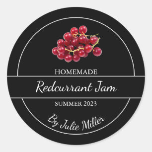 Eenvoudig zelfgemaakt Redcurrant Jam Label