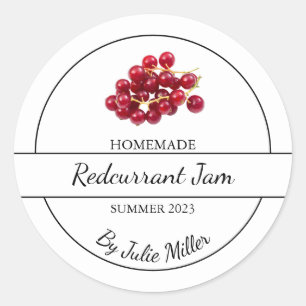 Eenvoudig zelfgemaakt Redcurrant Jam Label