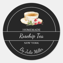 Eenvoudig zelfgemaakt Rozenbottel Tea Label