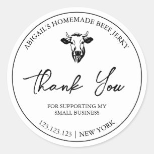 Eenvoudig zelfgemaakt rundvlees jerky dank je labe ronde sticker