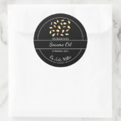 Eenvoudig zelfgemaakt sesamolie label | Zwart (Tas)