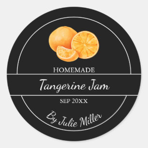 Eenvoudig zelfgemaakt Tangerine Jam Label Zwart