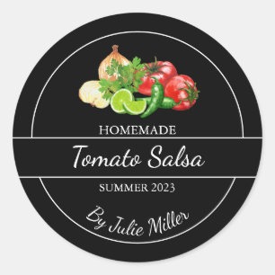 Eenvoudig Zelfgemaakt Tomaat Salsa Label