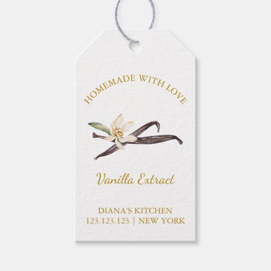Eenvoudig Zelfgemaakt Vanille Extract Hang Label l Cadeaulabel (Voorkant)