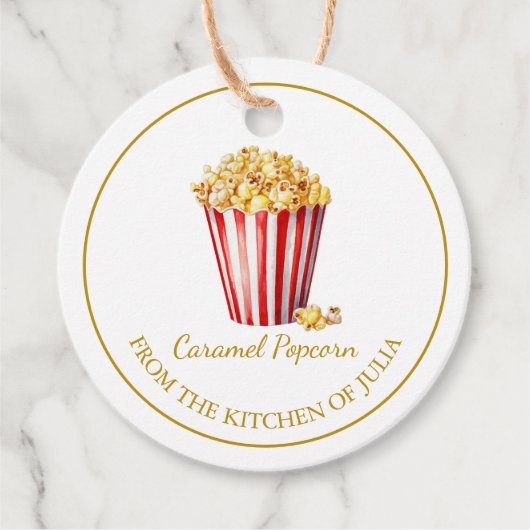 Eenvoudig Zelfgemaakte Popcorn Hang Label l Wit (Voorkant)