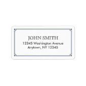 Eenvoudig zendlabel met blauwe rand etiket (Voorkant)