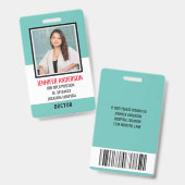 Eenvoudig ziekenhuisnummer badge (Voor- en achterkant)