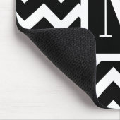 Eenvoudig Zigzag-monogram zwart en wit Muismat (Hoek)