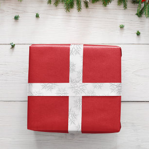 Eenvoudig Zilver Elegant Winter Sneeuwvlok Patroon Lint