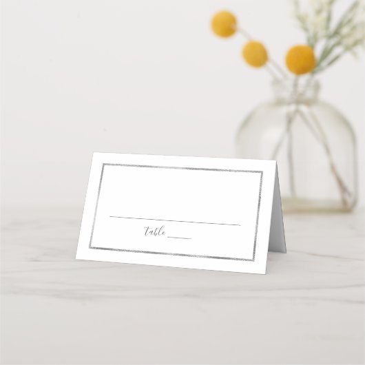 Eenvoudig zilver Lijst bruiloft receptie (Voorkant)