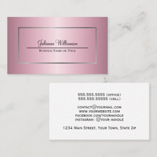 Eenvoudig zilver Lijst roze ombre feminine Visitekaartje