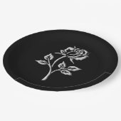 Eenvoudig zilver Roos Papieren Bordje (Gekanteld)