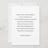 Eenvoudig Zilver Ter liefdevolle herinnering Rouwf (Achterkant)