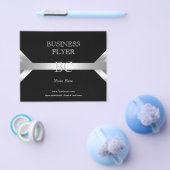 Eenvoudig Zilver Zwart Wit Monogram 4D Flyer (Enkel)