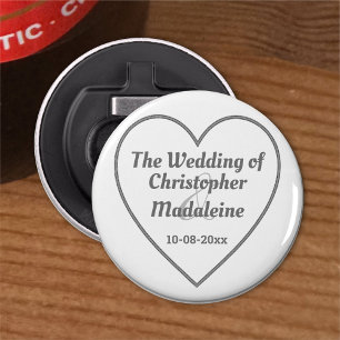 Eenvoudig Zilverkleurd Kenteken op een Button Flesopener