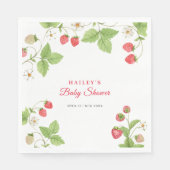 Eenvoudig zoet groen aardbei Baby shower Servet (Voorkant)