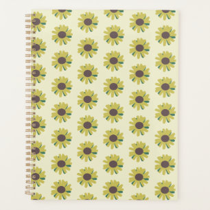 Eenvoudig Zonnebloem Bruin Groen Geel Bloem Patroo Planner