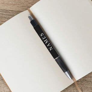 Eenvoudig zwart aangepast voeg uw naam toe elegant pen