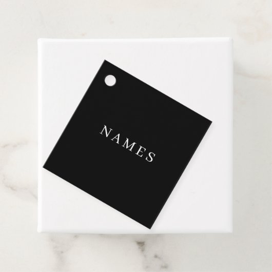 Eenvoudig zwart, aangepaste Jouw naam toevoegen el Bedankjes Labels (In situ)