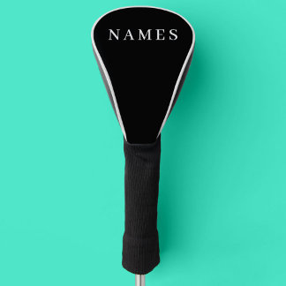 Eenvoudig zwart, aangepaste Jouw naam toevoegen el Golfheadcover