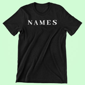 Eenvoudig zwart, aangepaste Jouw naam toevoegen el Grote Maat T-shirt