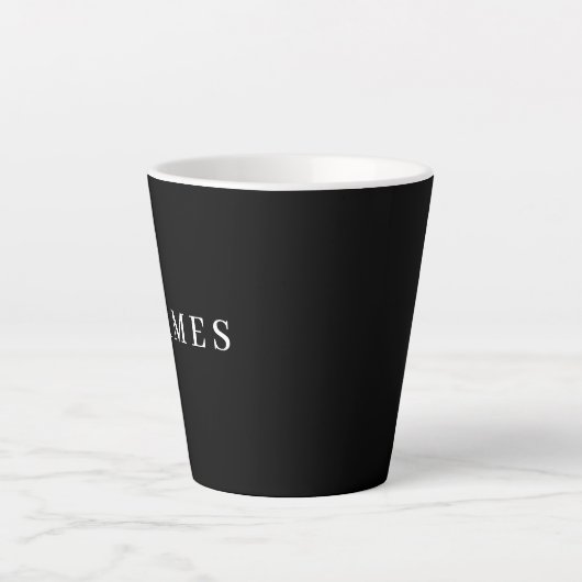 Eenvoudig zwart, aangepaste Jouw naam toevoegen el Latte Mok (Voorkant)