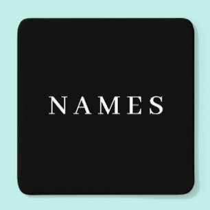 Eenvoudig zwart, aangepaste Jouw naam toevoegen el Vierkante Kartonnen Onderzetter