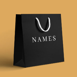 Eenvoudig zwart, aangepaste Jouw naam toevoegen Groot Cadeauzakje