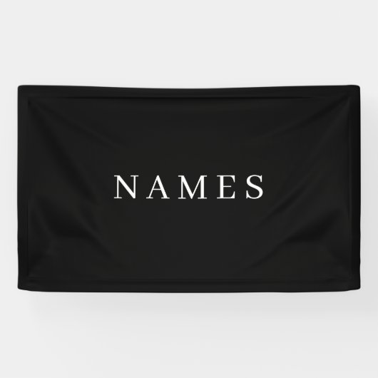 Eenvoudig zwart, aangepaste Jouw naam toevoegen Spandoek (Horizontaal)