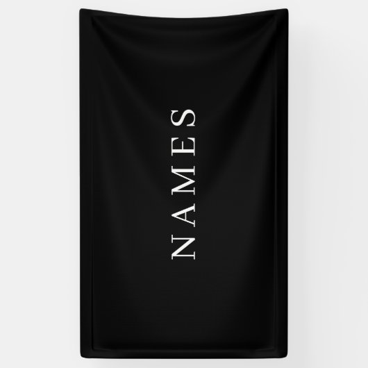 Eenvoudig zwart, aangepaste Jouw naam toevoegen Spandoek (Verticaal)