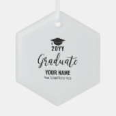 Eenvoudig zwart Afstuderen Afstuderen Glas Ornament (Voorkant)