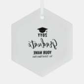 Eenvoudig zwart Afstuderen Afstuderen Glas Ornament (Achterkant)