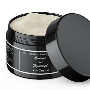 Eenvoudig zwart cosmetica potje label 1,25 "x 6,5"