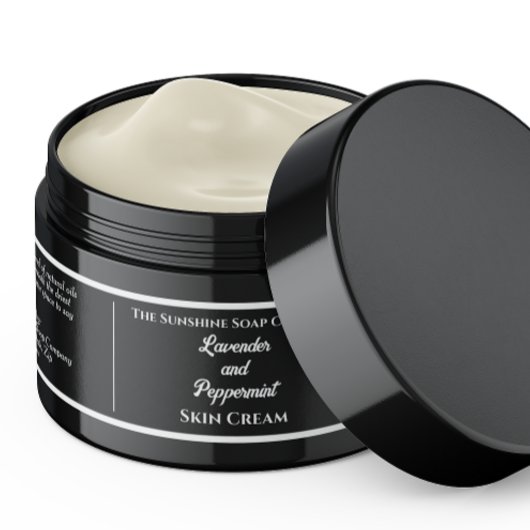 Eenvoudig zwart cosmetica potje label 1,25 "x 6,5"