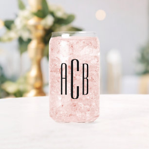 Eenvoudig zwart drieletterig monogram blikvorm glas