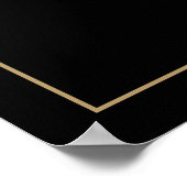 Eenvoudig zwart en goud monogram Elegante bruiloft Poster (Hoek)