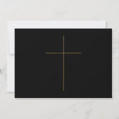 Eenvoudig zwart en goud script doop genderneutraal kaart (Achterkant)