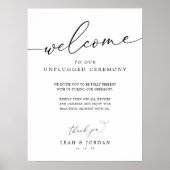 Eenvoudig zwart en Wh unplugged bruiloft ceremonie Poster (Voorkant)