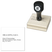 Eenvoudig zwart en wit Endocrinoloog Dokter Adres Rubberstempel (Gestempeld)