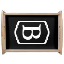 Eenvoudig zwart en wit omlijst monogram