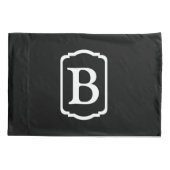 Eenvoudig zwart en wit omlijst monogram kussensloop (Achterkant)