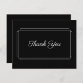 Eenvoudig Zwart en Wit Script Bedankje Zakelijk Briefkaart (Voorkant / Achterkant)