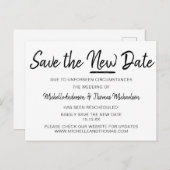 Eenvoudig zwart en wit sparen de Nieuwe Datum Aankondigingskaart (Voorkant / Achterkant)