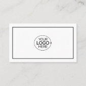 Eenvoudig zwart en wit Voeg uw Logo Minimale QR to Visitekaartje (Voorkant)