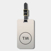 Eenvoudig zwart Faux Silver Bold Monogram Bagagelabel (Voorkant verticaal)