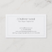 Eenvoudig zwart-gedoseerd lijst visitekaartje (Achterkant)