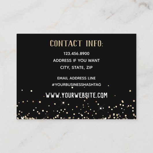 Eenvoudig zwart Gold-script Visitekaartje (Achterkant)