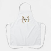 Eenvoudig zwart goudmonogram elegant eminine-scrip schort (Voorkant)