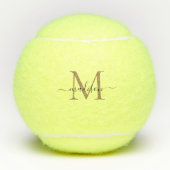 Eenvoudig zwart goudmonogram elegant eminine-scrip tennisballen (Voorkant)