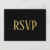 Eenvoudig zwart-goudontwerp - RSVP-Briefkaart Briefkaart (Voorkant)